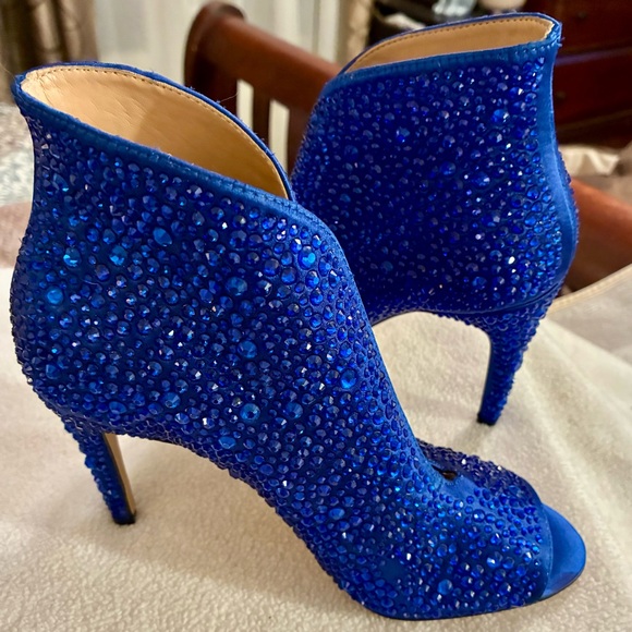 INC International Concepts Shoes - INC International Concepts Blue Sparkling Jeweled Heels-EUC Size 6M